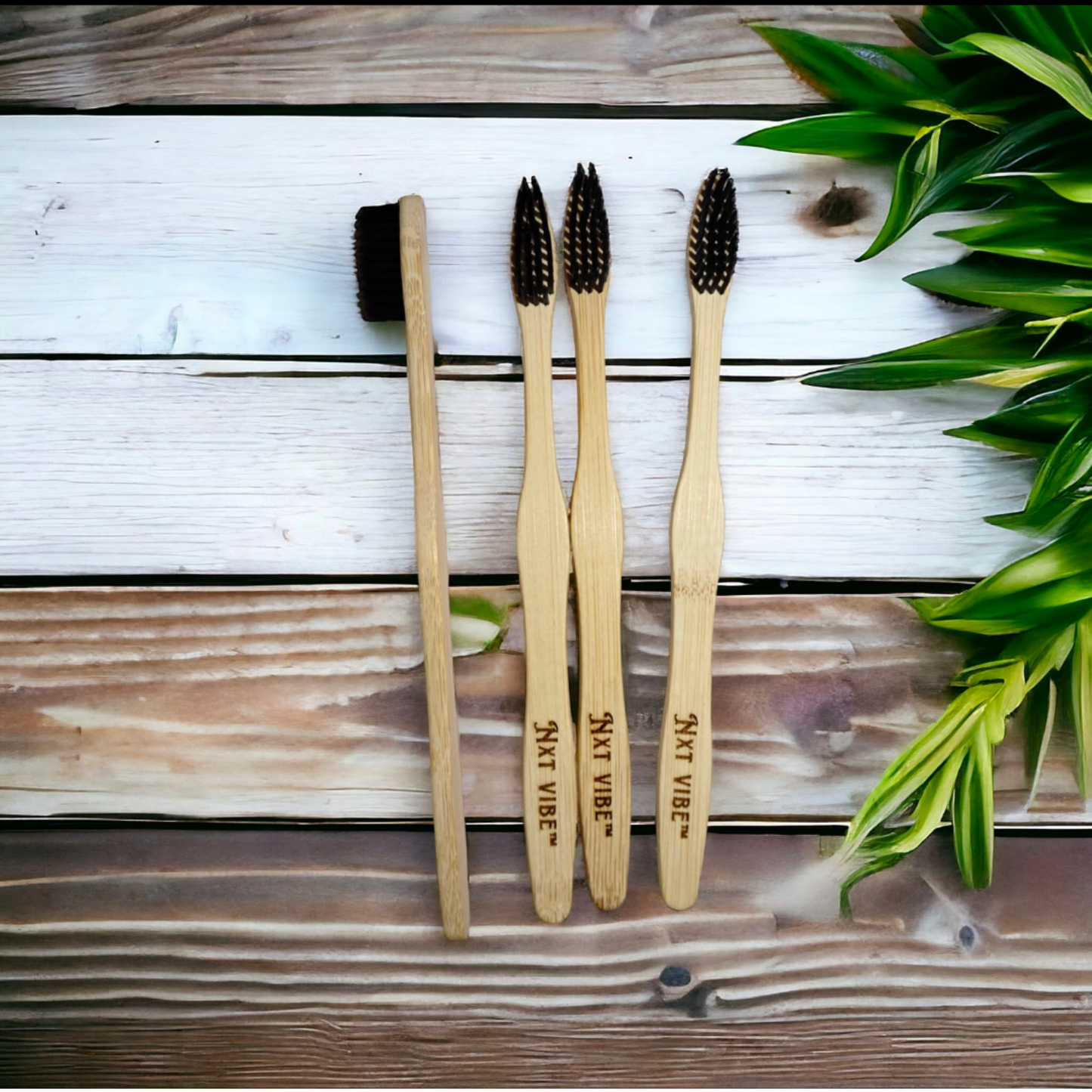 NXT VIBE™ Organic Bamboo Toothbrush with Charcoal Bristles