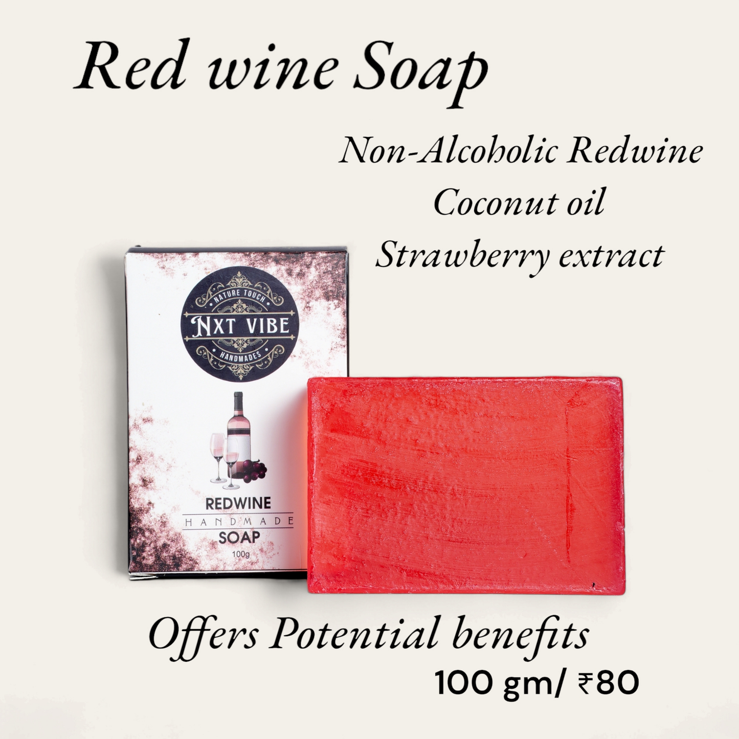 NXT VIBE™ Red Wine Soap (100gm)