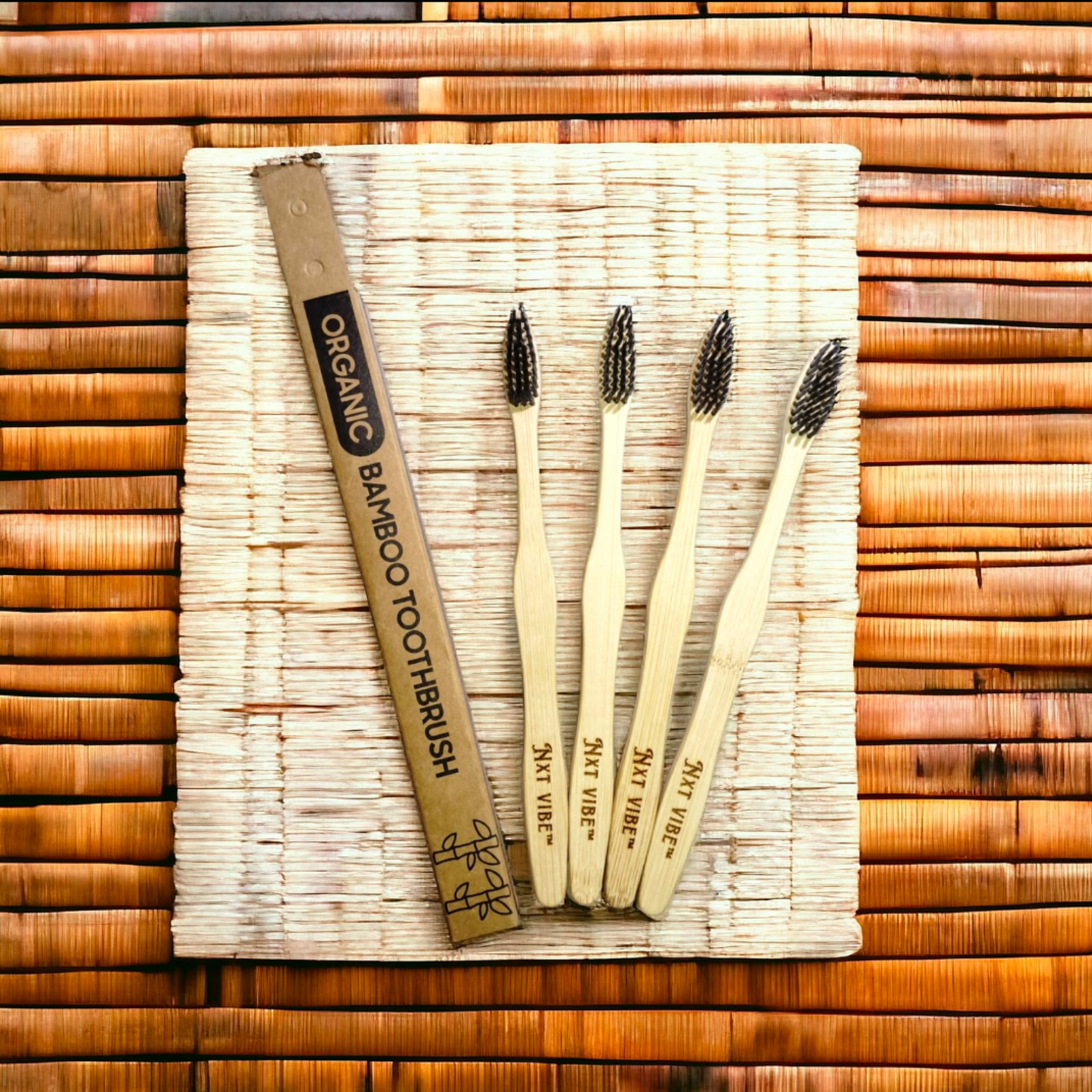 NXT VIBE™ Organic Bamboo Toothbrush with Charcoal Bristles