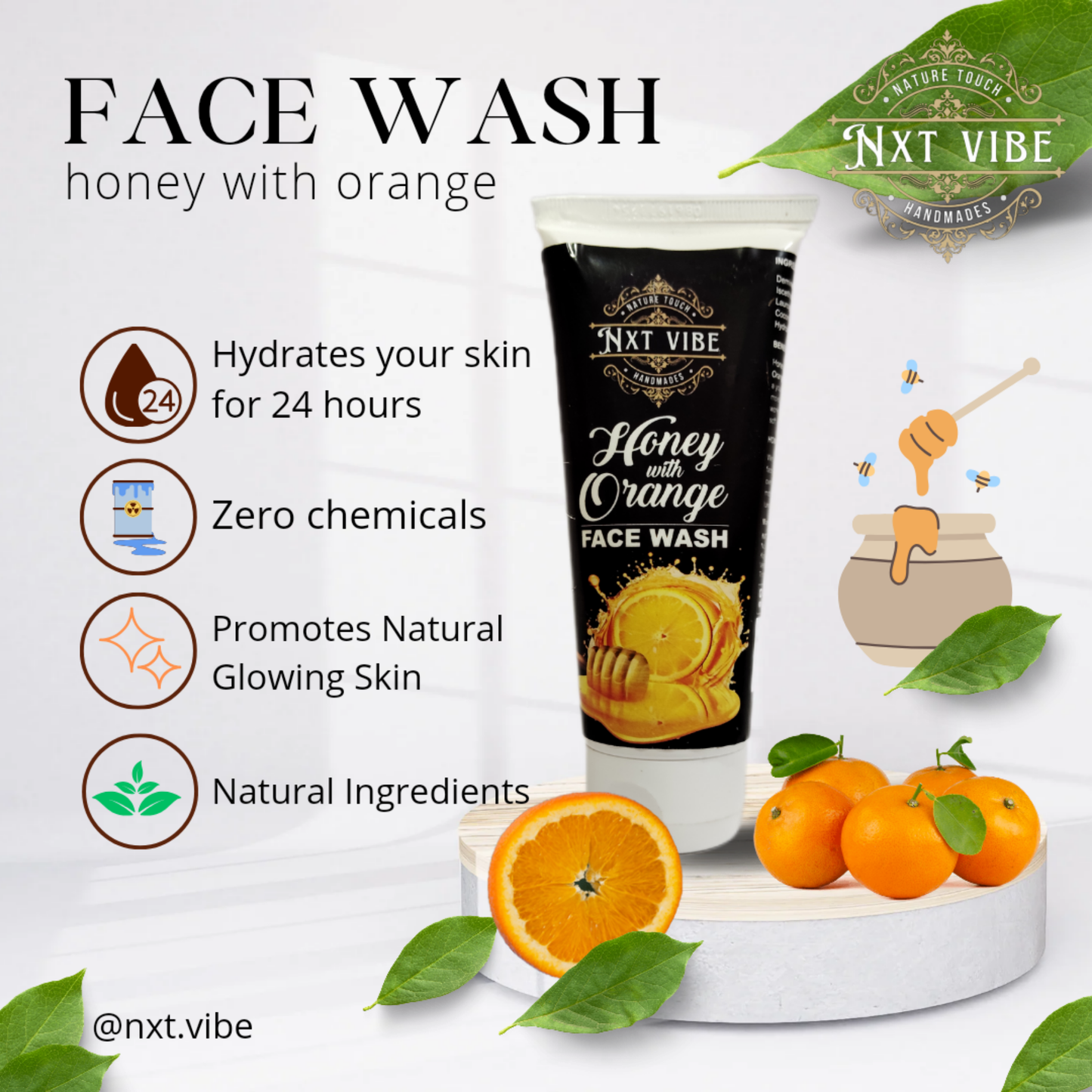 NXT VIBE Orange with Honey Face Wash (100ml)